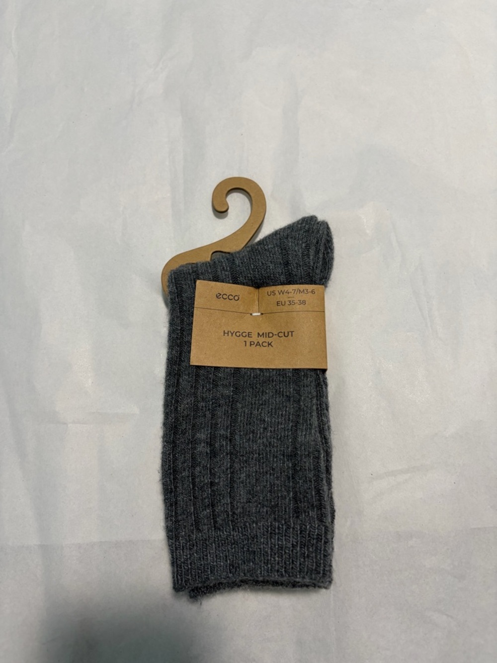 Ecco Women's Hygge Mid-Cut Socks - Charcoal Gray